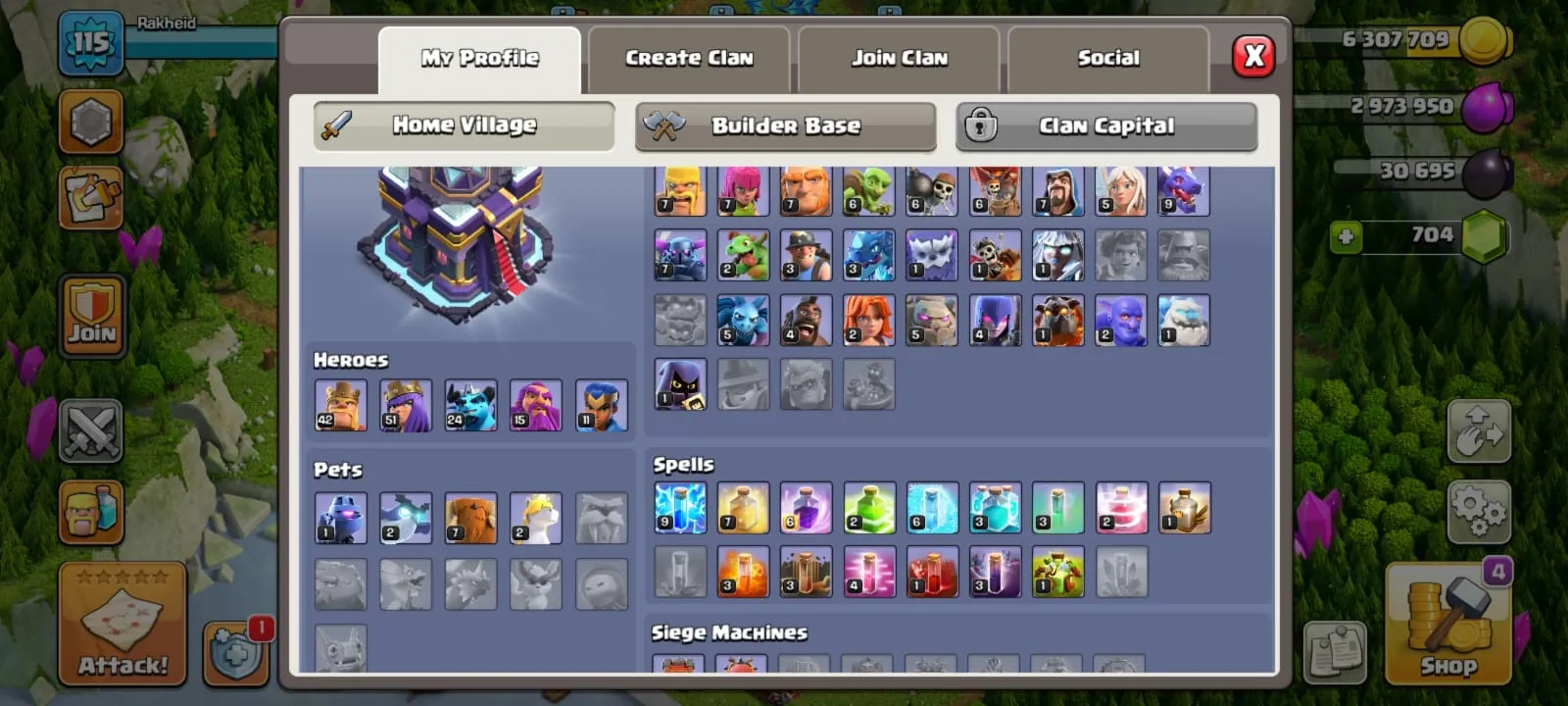 COC158 Maxed TH15 Heroes Pets Magic Items Gems 